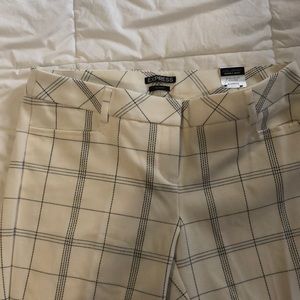 White & black plaid dress pants